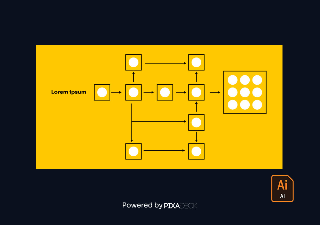 Business Process Flow Chart with Yellow Background